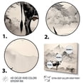 thumbnail image 3 of Designart "Cow Sumi Asian beauty I" Asian Art Floater Framed Canvas Print, 3 of 7