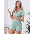 thumbnail image 2 of DARING DIVA Women's Nursing Modal Short Sleeves Postpartum Pajama Sets M Green, 2 of 7