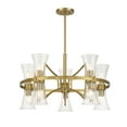 thumbnail image 3 of Warm Brass Ten Light Chandelier from the Bennington Collection, 3 of 6