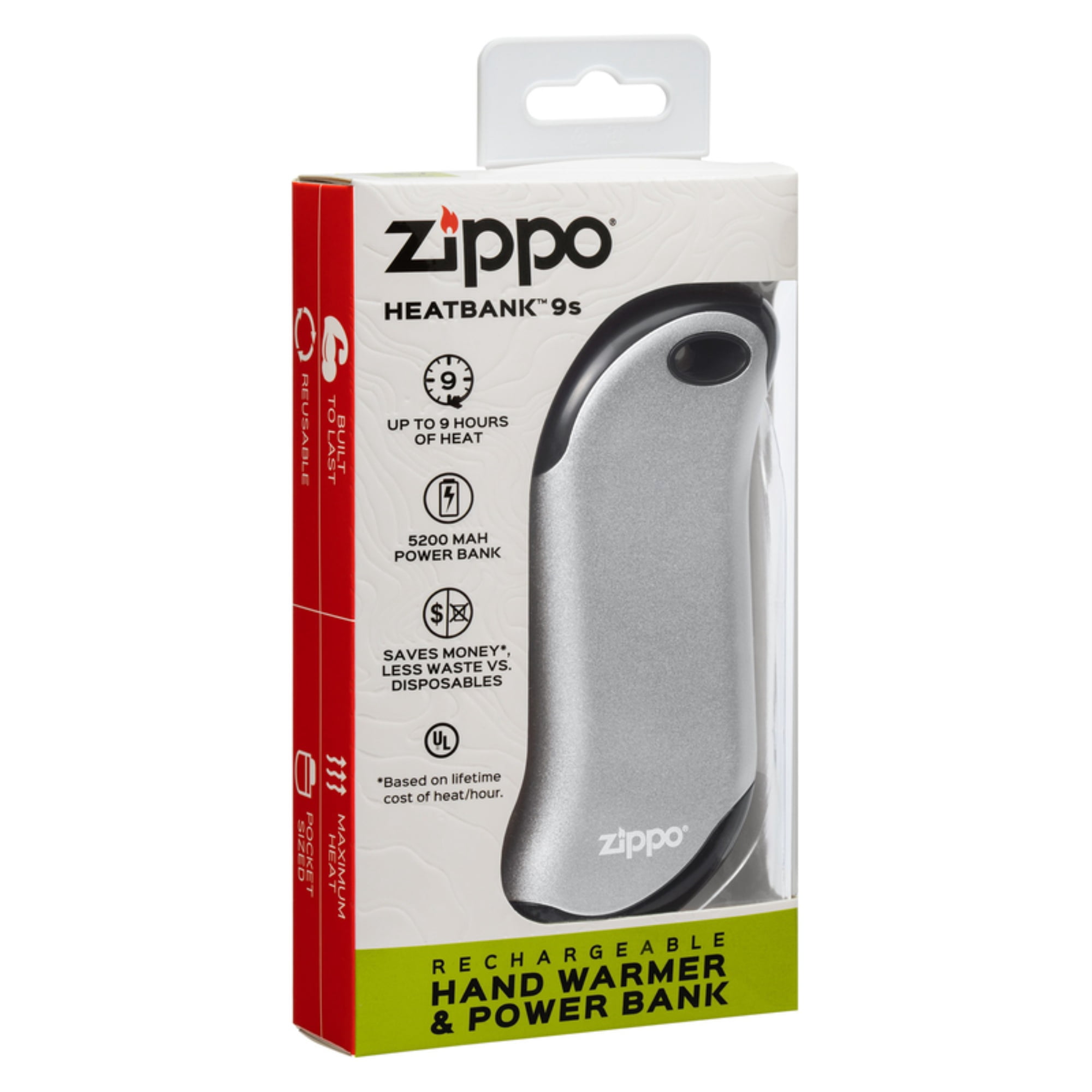 Zippo Silver HeatBank 9s Rechargeable Hand Warmer