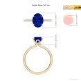 thumbnail image 5 of ANGARA Lab Grown 2 Ct Blue Sapphire Hidden Halo Engagement Ring for Women in 14K Yellow Gold (Size-9x7mm) | September Birthstone, Anniversary, Jewelry Gift for Women | Lab-Grown Blue Sapphire Ring, 5 of 8