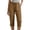 Brown women plus size capri pants a1, variant on Women Cotton Linen Plus Size Capri Pants with Pockets Elastic Waist Casual Loose High Rise Cropped Trousers Summer Travel Lounge Beach Work, Black M