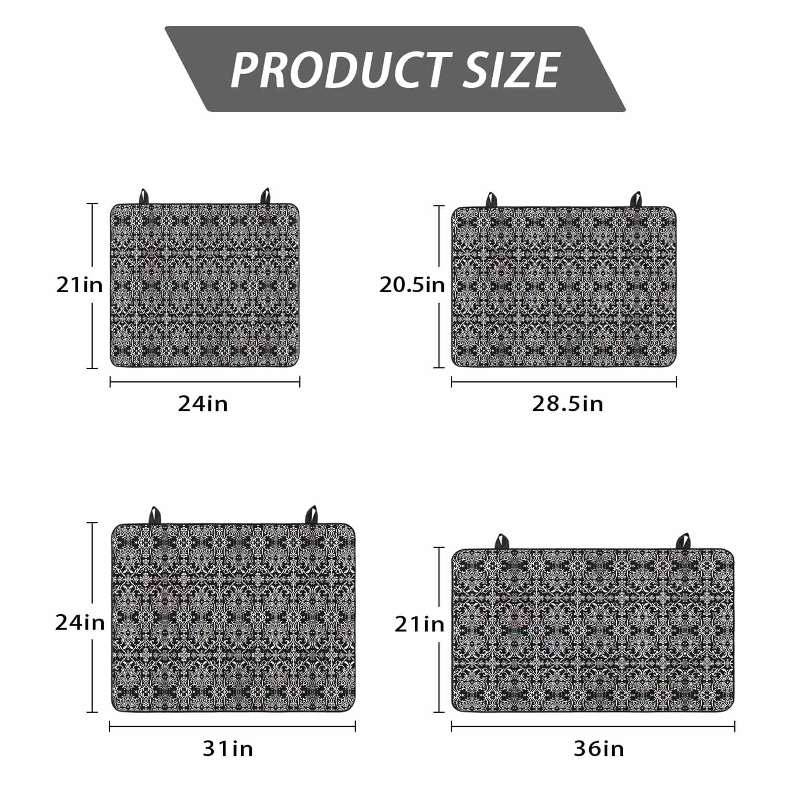 Black and White Stove Top Cover for Electric Stove, Heat-proof & Non Slip Glass Top Stove Cover Protector, Modern Moroccan Geometric Abstract Art Kitchen Flat Cooktop Rubber Mat 24x21 Inches