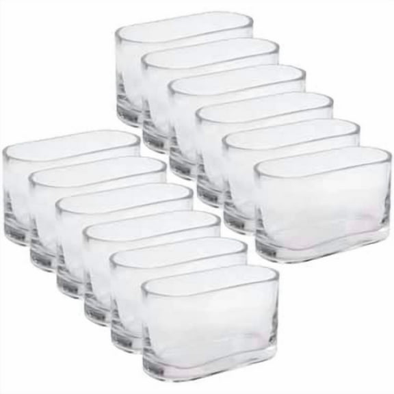 6.9” Oval Clear Glass Vase by Ashland - Decorative Vase for Weddings - Parties - and Home Decor - Bulk 12 Pack