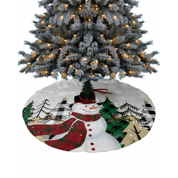 Gray Omber Snowman Christmas Christmas Tree Skirt 36 Inches Large Christmas Skirt Tree, Xmas Tree Winter Snowman Tree Skirt Christmas Decorations for Fireplace Party Holidays Indoor Outdoor