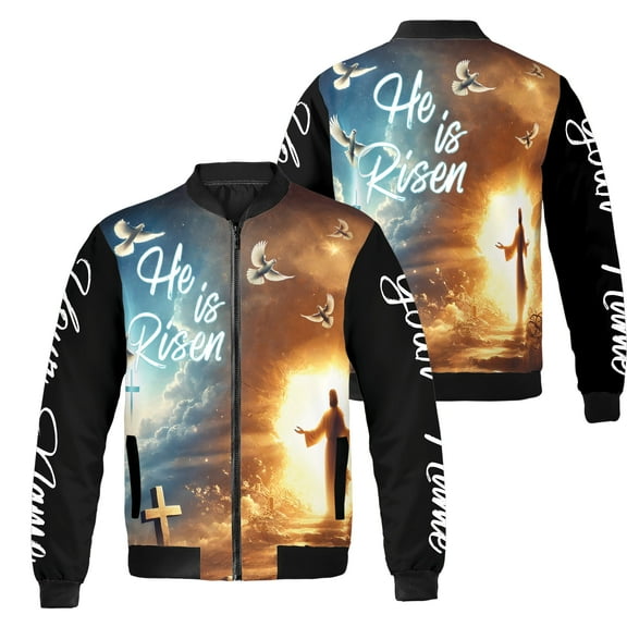 Lotusprinthandmade Personalized Jesus Christian All-over Print Bomber Jacket S-5XL Multicolor (S), jesus lovers bomber, religious graphic bomber jacket