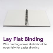 Daler-Rowney Simply... Sketchbook, Soft White Pages, (65lb/100g), Black Cover Wire Binding, 80 Sheet, 8.5 x 11