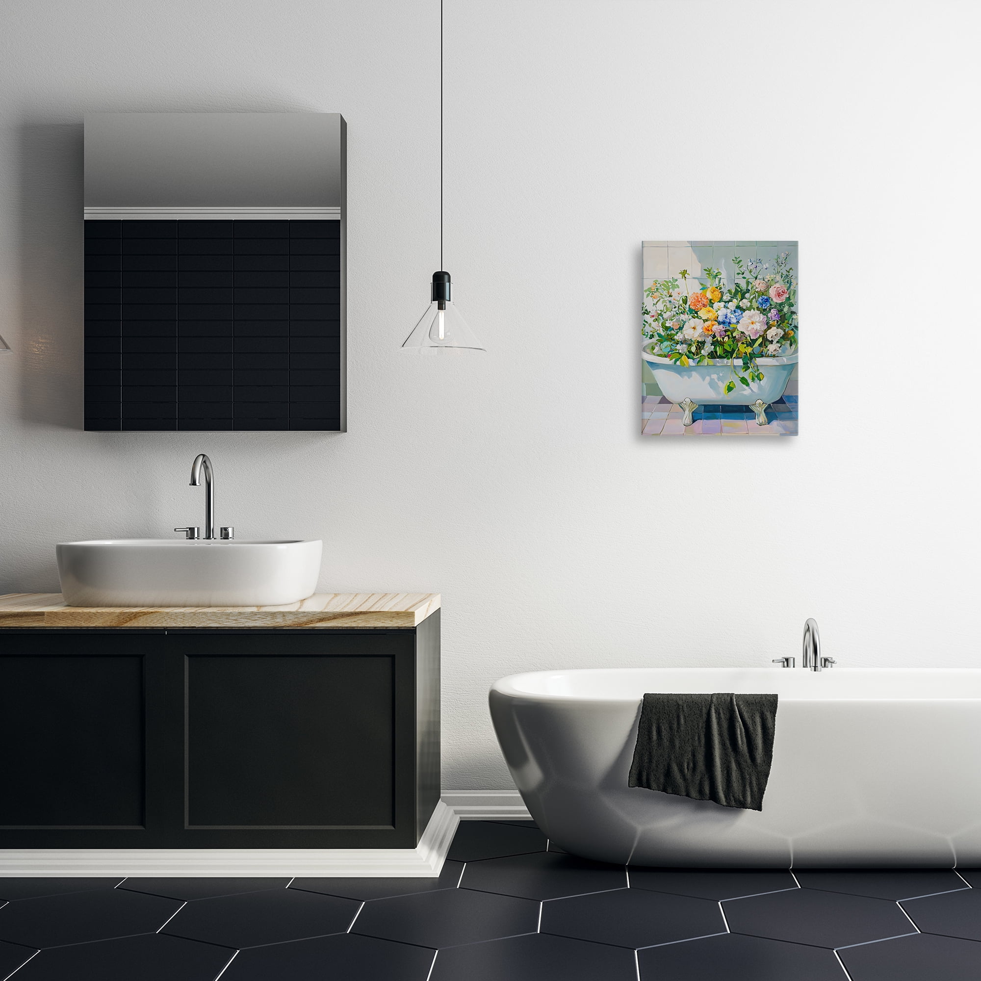 Stupell Industries Vintage Bathtub Bouquet Overgrowth Canvas Wall Art, design by The Prints Vibe