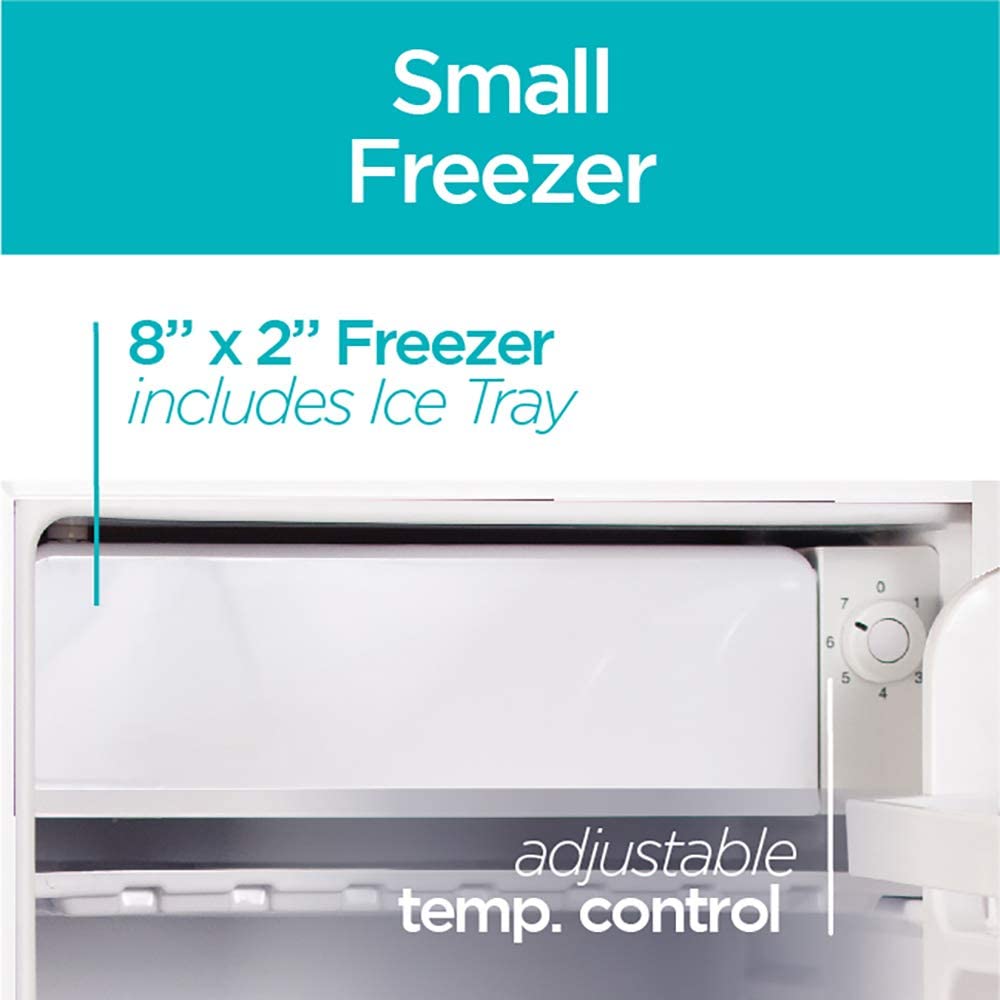 Black+Decker BCRK25W 2.5 Cubic-ft Refrigerator/Freezer (White) - 2.50 ft³ - Reversible - White - image 5 of 7