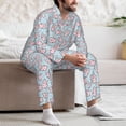thumbnail image 7 of Salouo Cute Rabbit Print Button-Front Long Sleeve Pajama Set for Men, Soft 2Pjs Men's Long Sleeve Sleepwear-Large, 7 of 7