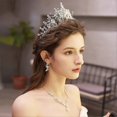 thumbnail image 3 of UBIUO Silver Crown for Women Baroque Queen Crown and Tiara for Women Crystal Headband Mermaid Crown Princess Tiaras Hair Accessories for Bride Party B, 3 of 4