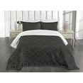 thumbnail image 3 of Ambesonne Dark Grey Quilted Bedspread Set 3 Pcs, Venetian Baroque, Queen Size, Black Grey, 3 of 5