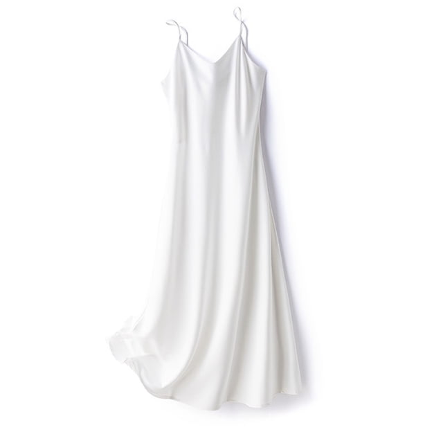 Laklulu Vestido de fiesta de satén con tirantes finos sin mangas para mujer, para invitados de boda, cóctel, noche, formal, blanco, XL