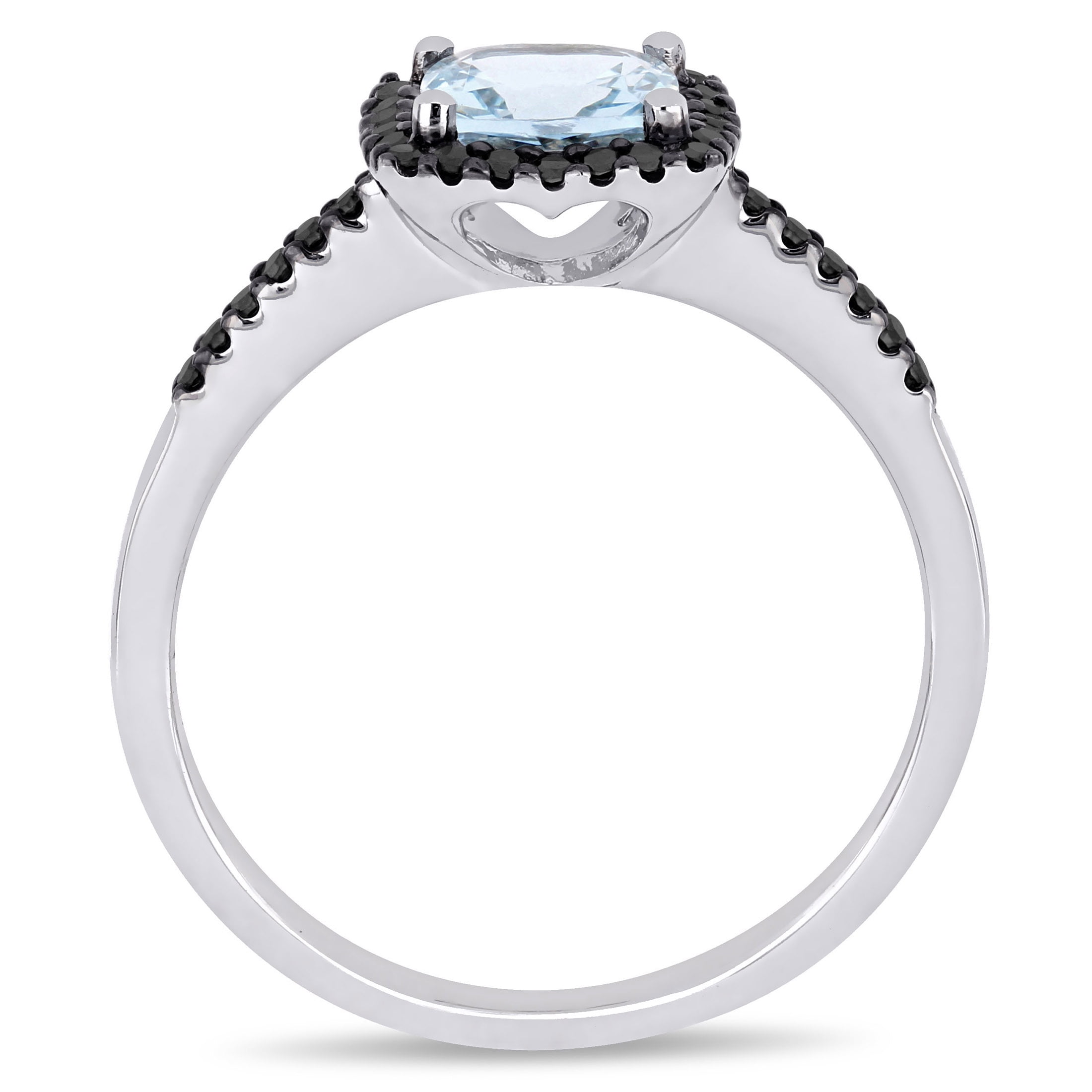Everly Women's Aquamarine 10K White Gold Engagement Ring
