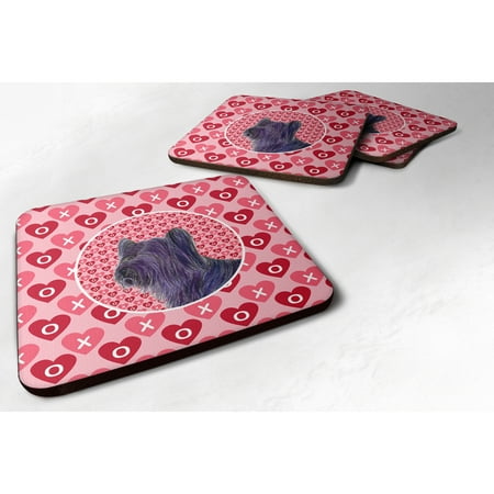 

Carolines Treasures SS4463FC Skye Terrier Hearts Love and Valentines Day Portrait Foam Coaster Set of 4 3 1/2 x 3 1/2