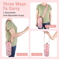thumbnail image 5 of Cartoon Princess Water Bottle Sleeve Cup Carrier Bag For 16/20/24/30/32/40 OZ Insulted Tumbler Holder with Strap for Women Girl Hiking Camping, 5 of 6