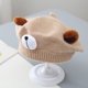 thumbnail image 1 of Gorro de punto para niños, boina de lana de oso para otoño e invierno, bonito gorro de pintor de dibujos animados de estilo occidental para niña, gorro para bebé, 1 of 5