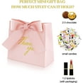 thumbnail image 4 of 50 Pcs Small Thank You Gift Bags, Mini Party Favor Bag Treat Box with Bow Ribbon, Pink Paper Gift Bags Bulk for Wedding, Birthday, Bridal Shower, Baby Shower (4.5x1.8x4 Inch), 4 of 7