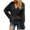 Black, variant on Herrnalise Women's Fashion Autumn Winter Solid Color Long Sleeve Pullover V-Neck Long Sleeve Sweater Tops
