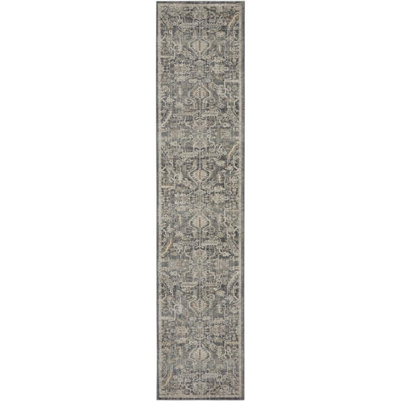 Nourison Nyle Bohemian Floral Navy Multicolor 2'3" x 12' Area Rug, (2x12)