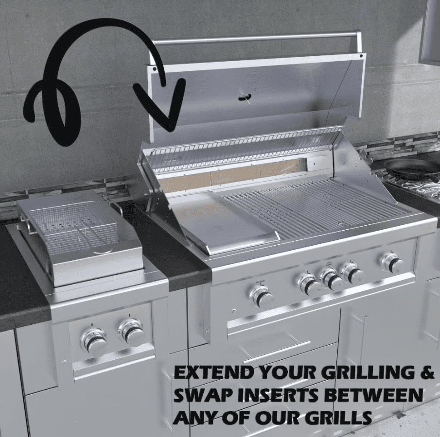 Sunstone Ruby Series 13 Inch Natural Gas Companion Pro Burner with Cooking Grates & Flavorizer Rack & LED Accent Light