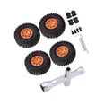 thumbnail image 1 of 4Pcs Jante de Roue et Pneus en Caoutchouc Réglés pour Axial 1:24 RC hors Route Voiture sur Chenilles, 1 of 9