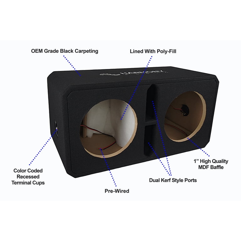 MDF Sub Box Unloaded Harmony Audio Dual 12