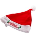 thumbnail image 2 of Merry Christmas Flashing Light-Up Santa Hat, Red White, One-Size 7.15 Dia, 2 of 3
