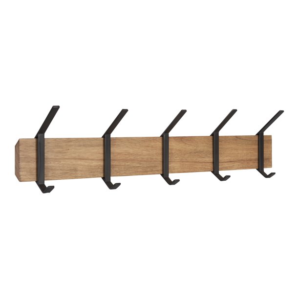 Kate and Laurel Rossmore Farmhouse 5Hook Wall Hanging Coat Rack