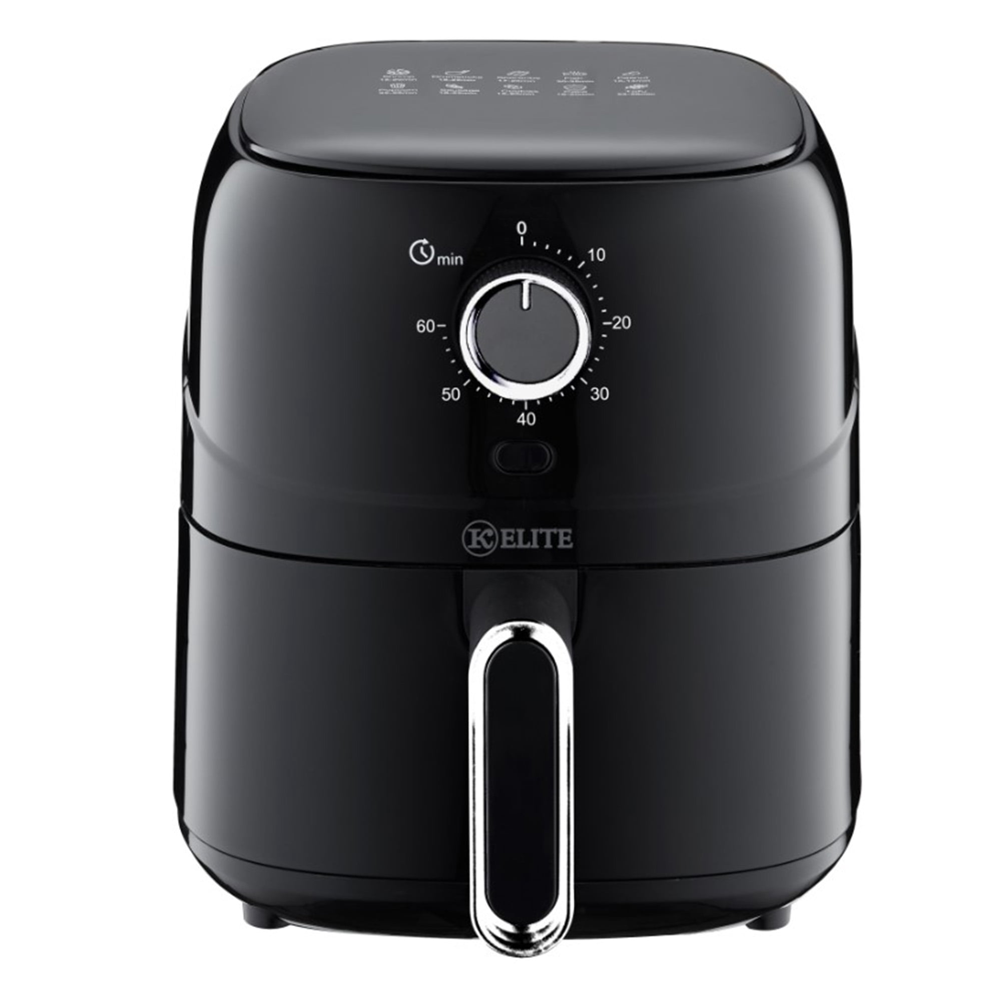 Kitchen Elite 2.5 Qt. Compact Mechanical Air Fryer, 30 Min Timer, Countertop Cooker, Black