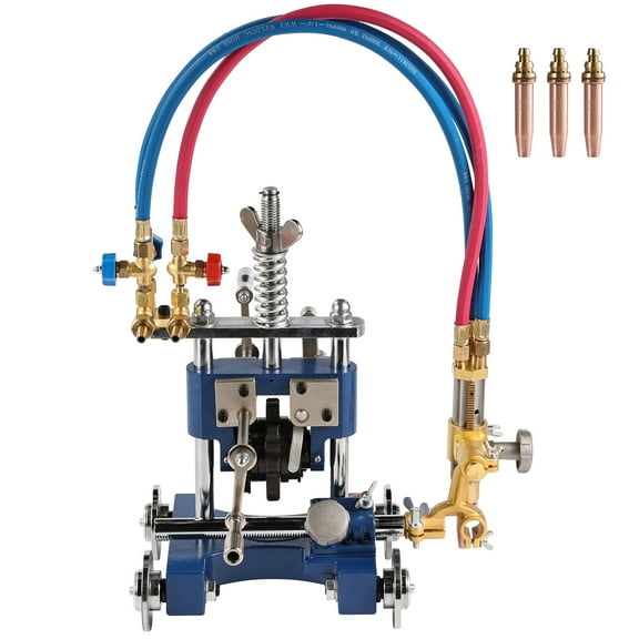 KFFKFF Manual Pipe Cutting Machine, 0.2"-2" Thick Pipe Beveling Tool with 82-in Chain, Adjustable 0°-45° Angle Gas Cutting Device with 3 Tips, Portable Torch for Beveling and Gas Cutting