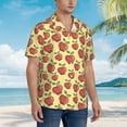 thumbnail image 6 of Uemuo Apple Printed Regular Fit Short Sleeve Casual Hawaiian Shirt for Men,Aloha shirt,Tropical shirt,Floral print shirt,Vacation Beach shirt-X-Large, 6 of 9