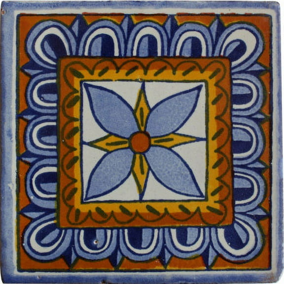 2x2 Orizaba Talavera Mexican Tile, Set of 36 pcs