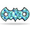 Skin Decal Wrap for Bat Shaped Fidget Spinner toy sticker Blue Kaleidoscope