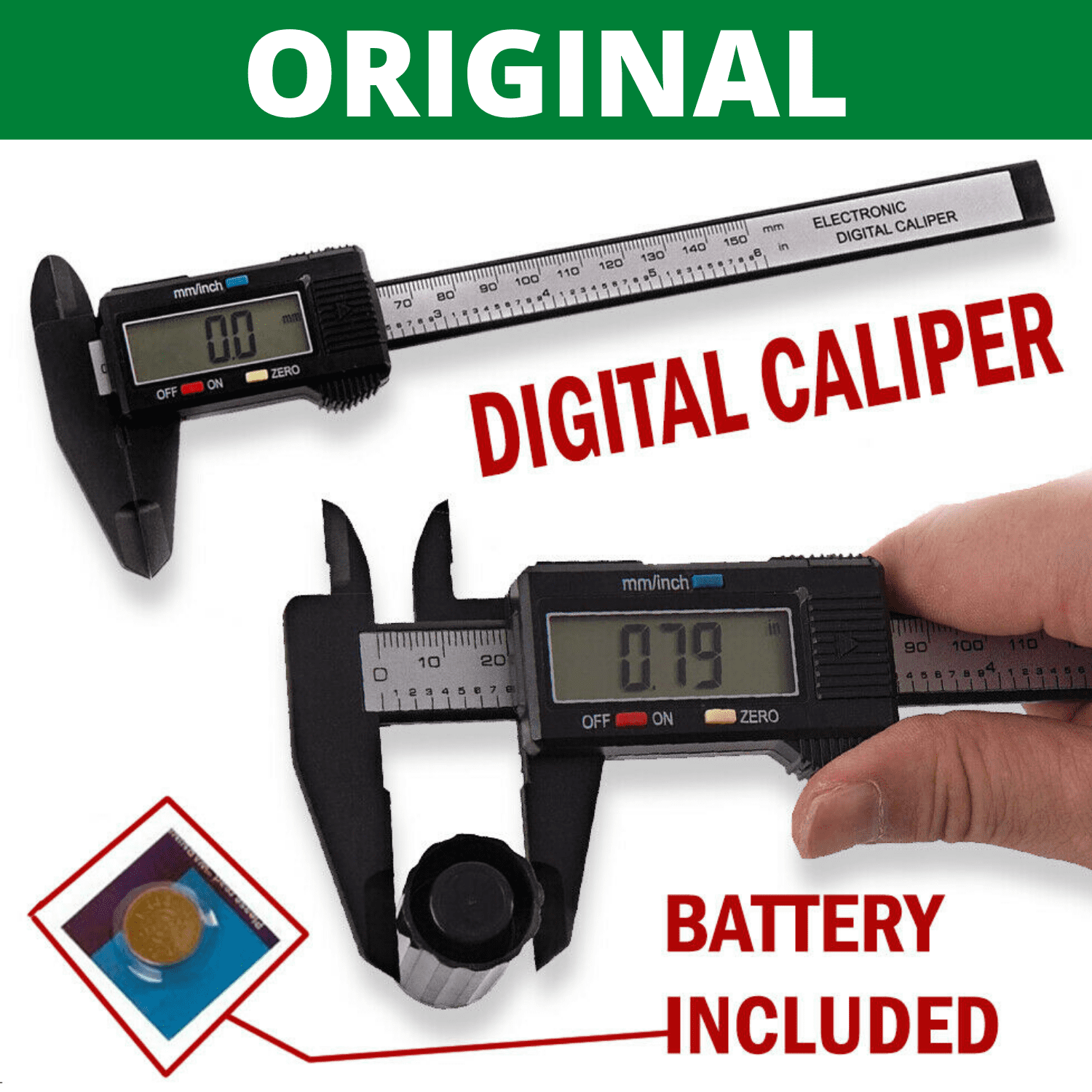 6 Inch 150mm Electronic Mini Digital Caliper Micrometer Guage Ruler