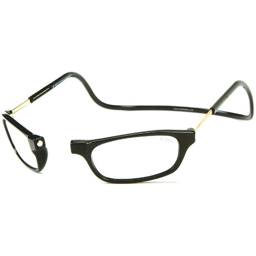 CliC Front Connect Readers (Available in Multiple Powers), Reading Glasses, Black with