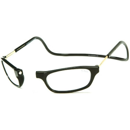 CliC Front Connect Readers (Available in Multiple Powers), Magnetic Reading Glasses, Black with Silver (Best Over The Counter Reading Glasses)