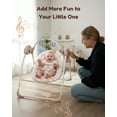 thumbnail image 3 of Tiny Marvels Deluxe Cozy Portable Baby Swings for Infants,Adaptable Speed,Music,Removable-Toy-Bar,Age 0-9 Months(Sand Checker), 3 of 10