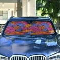 thumbnail image 4 of Yayeee Car Windshield Sun Shade Universal Fit Front Visor Protector, Colorful Palm Pattern, 4 of 8