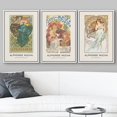 thumbnail image 3 of wall26 Framed Canvas Print Wall Art Set Alphonse Mucha Art Deco Flower Pattern Women Nature People Illustration Fine Art Decorative Retro Portrait for Living Room, Bedroom, Office - 24"x36"x3 White, 3 of 5