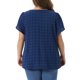thumbnail image 3 of Blusas de verano de talla grande para mujeres Agnes Orinda, con cuello redondo, mangas cortas en forma de tulipán y frente plisado, 3X azul, 3 of 6