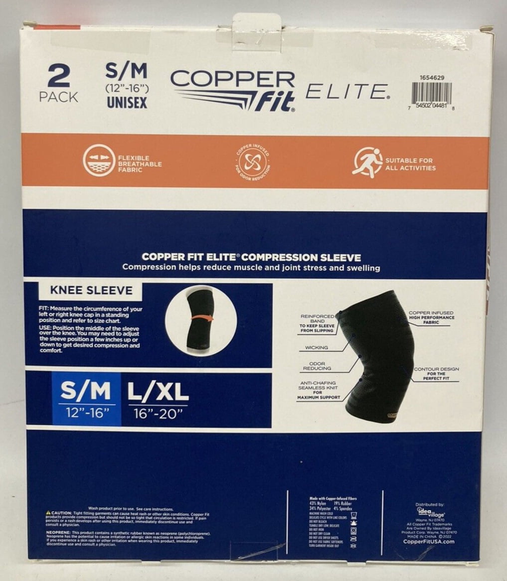 Copper Fit Elite Air Knee Sleeve 2-pack, S/M (NEW)