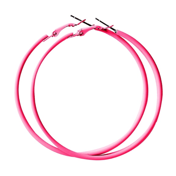 DESIGNICE Hoop Earrings for Women 60Mm Big Stainless Steel Hoops 80S 90S Large Retro Neon Earrings Party Dangle Earrings Accessories Hot Pink