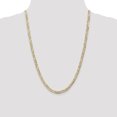 thumbnail image 2 of 10k Yellow Gold 4.5mm Concave Figaro Chain Necklace Pendant Charm, 2 of 9