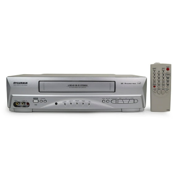 Restored Sylvania SSV6003 4-Head Hi-Fi VHS VCR Player w/ Original Remote, Manual, A/V Cables & HDMI Converter (Refurbished)
