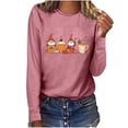 thumbnail image 5 of Miqool Womens Fall Shirts Halloween Long Sleeve Pumpkin T-Shirts Casual Thanksgiving Graphic Tee Tops, 5 of 7
