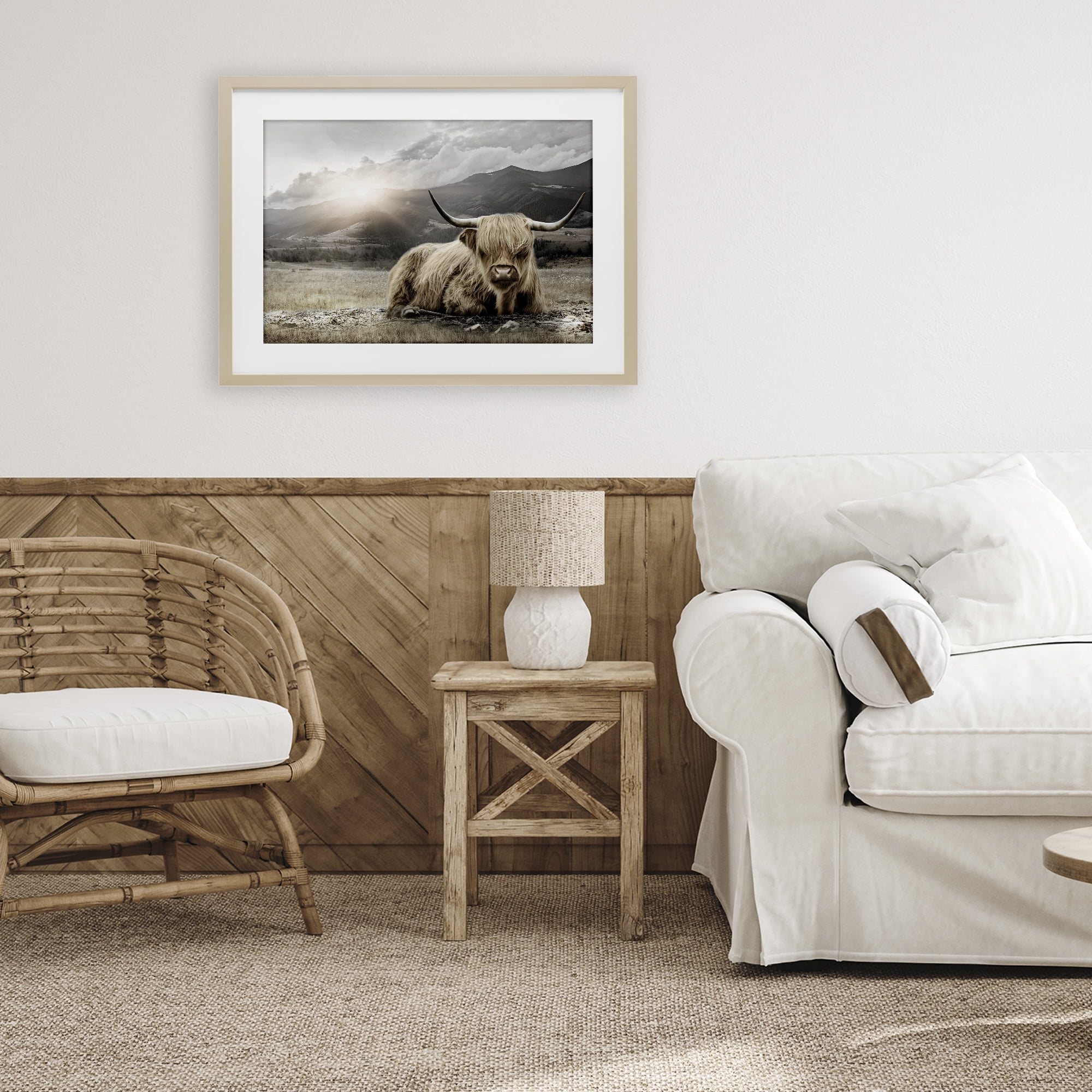 Stupell Industries Cattle Resting in Morning Sun Birch Framed Print Under Glass, design by CAD Designs