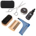 thumbnail image 2 of Portable mustache grooming kit 7PCS with comb scissors oil cream, 2 of 5
