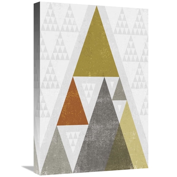 Global Gallery's 'Mod Triangles III Retro' By Michael Mullan Stretched Canvas Wall Art