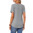 thumbnail image 3 of INSPIRE CHIC Women's Maternity Top Short Sleeve Crewneck Wrinkle Design Blouse Waist Tiered Maternity T-Shirt Grey XL, 3 of 6